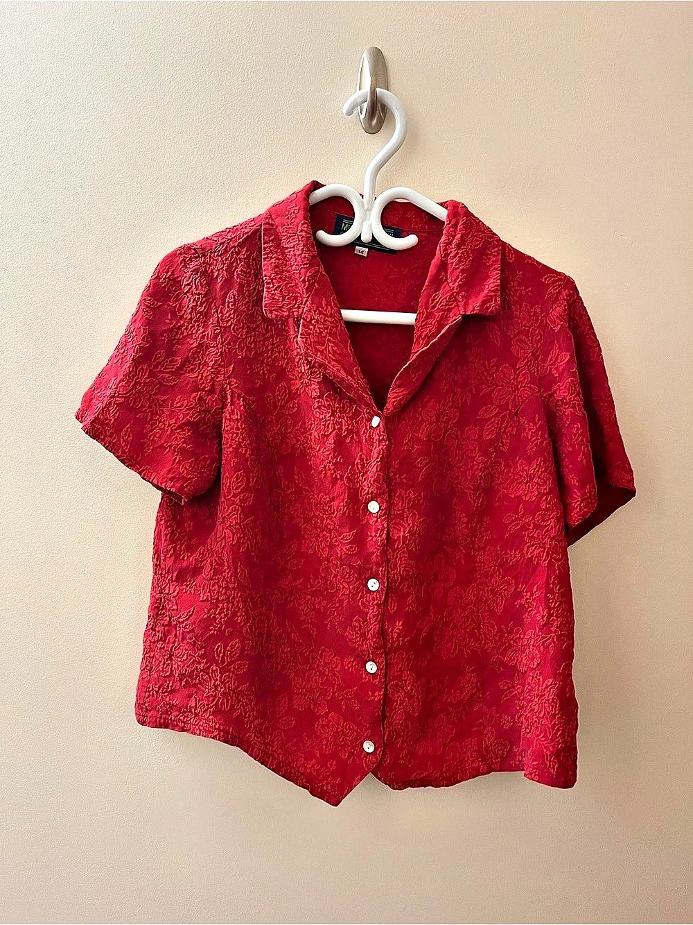 Michel Antoni Collection Floral Silk Button Down Top